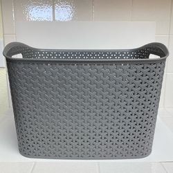 Brightroom Grey Y-Weave Curved Decorative Storage Basket