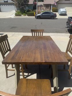 Rustic Dining Table With 4 Chairs