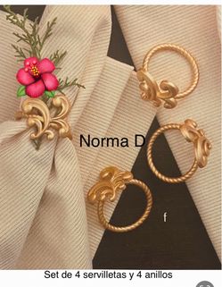 Set de 4 servilletas u 4 anillos nuevos en su caja precio fijo 🌺 princess house 🌺