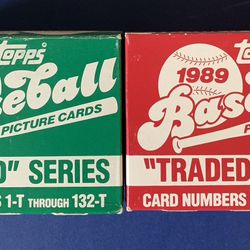 1987 and 1989 Topps Traded Complete Baseball Card Sets Lot 