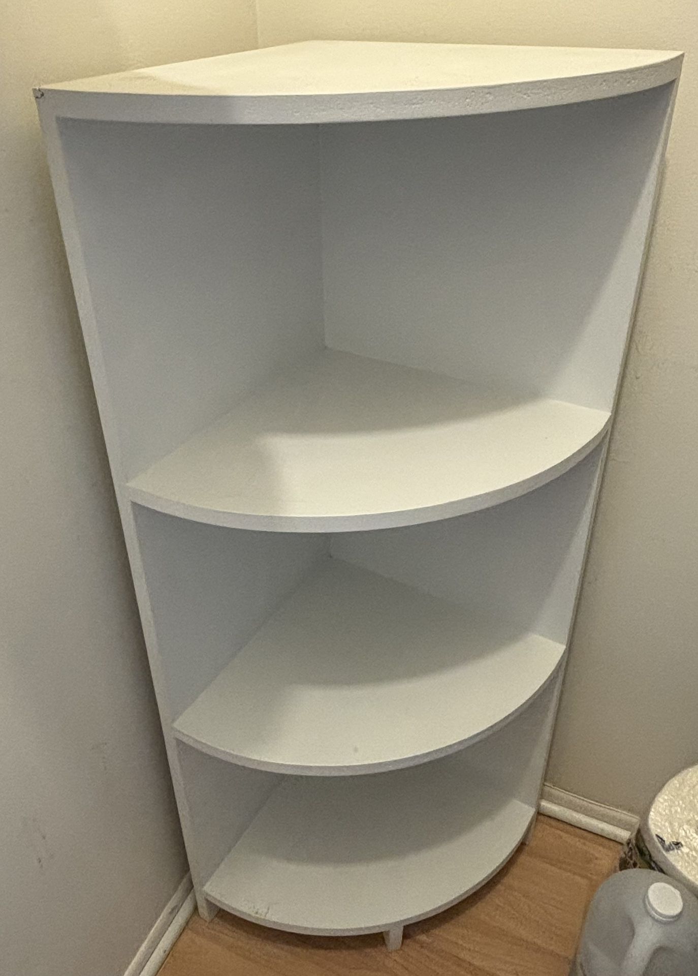 Solid Wood White Corner Shelf 