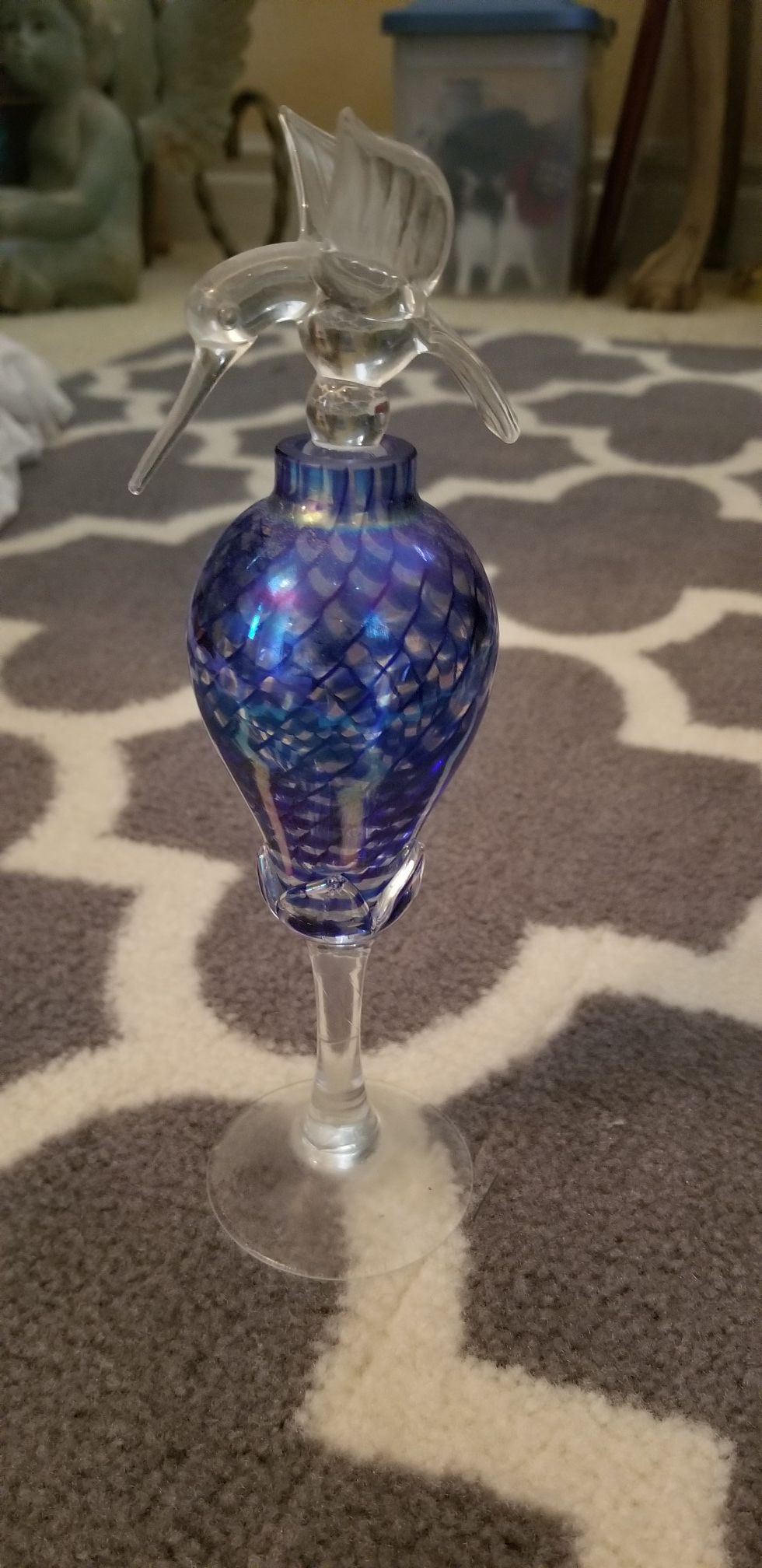 Beautiful Royal Crystal Hummingbird Perfume Bottle