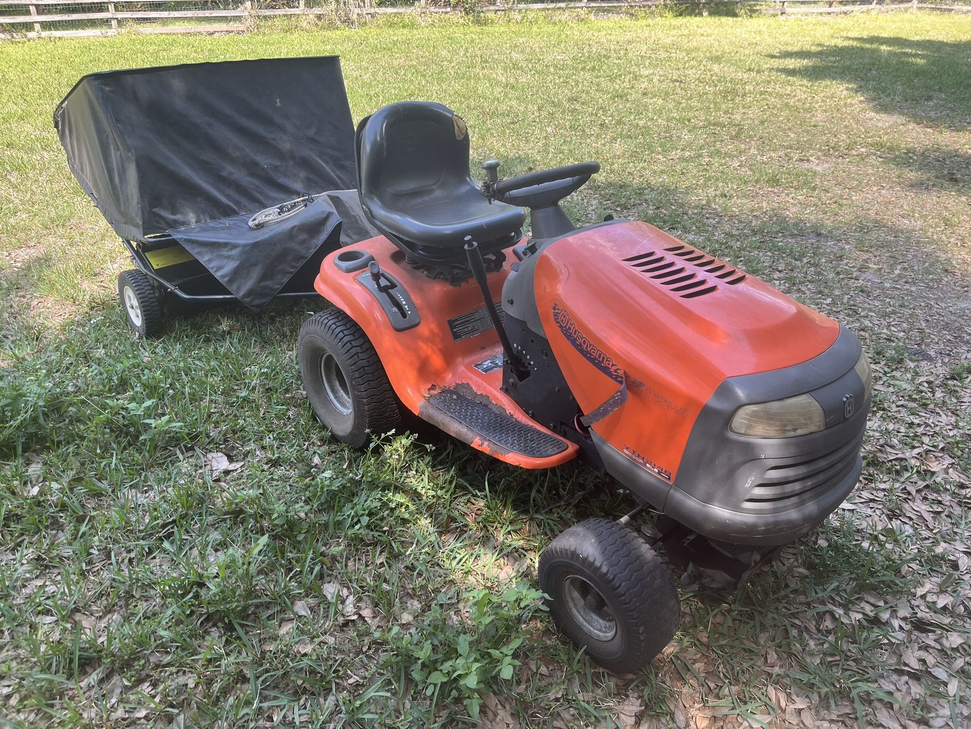 Husqvarna Riding Mower And Sweeper