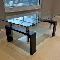 solid wood black coffee table