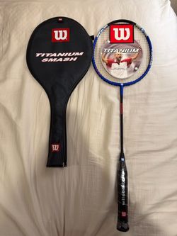 ✅ NEW Vintage WILSON Titanium BADMINTON RACKET w/ Cover