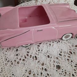 Ceramic Barbie Party Bowl Pink Convertible Cadillac Planter  Pot Home Decor