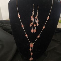 925 Silver Necklace With Matching Earrings 