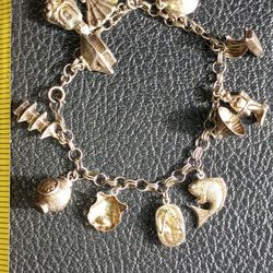 Antique Asian Silver Charm Bracelet
