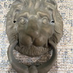 Vintage Brass Lion Head Door Knocker
