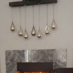 Beautiful Wood And Gold Wall Candle Holder 