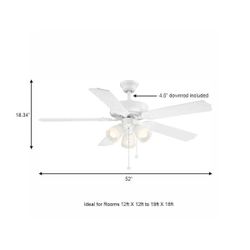 Brookhurst 52 in. LED Indoor White Ceiling Fan with Light Kit