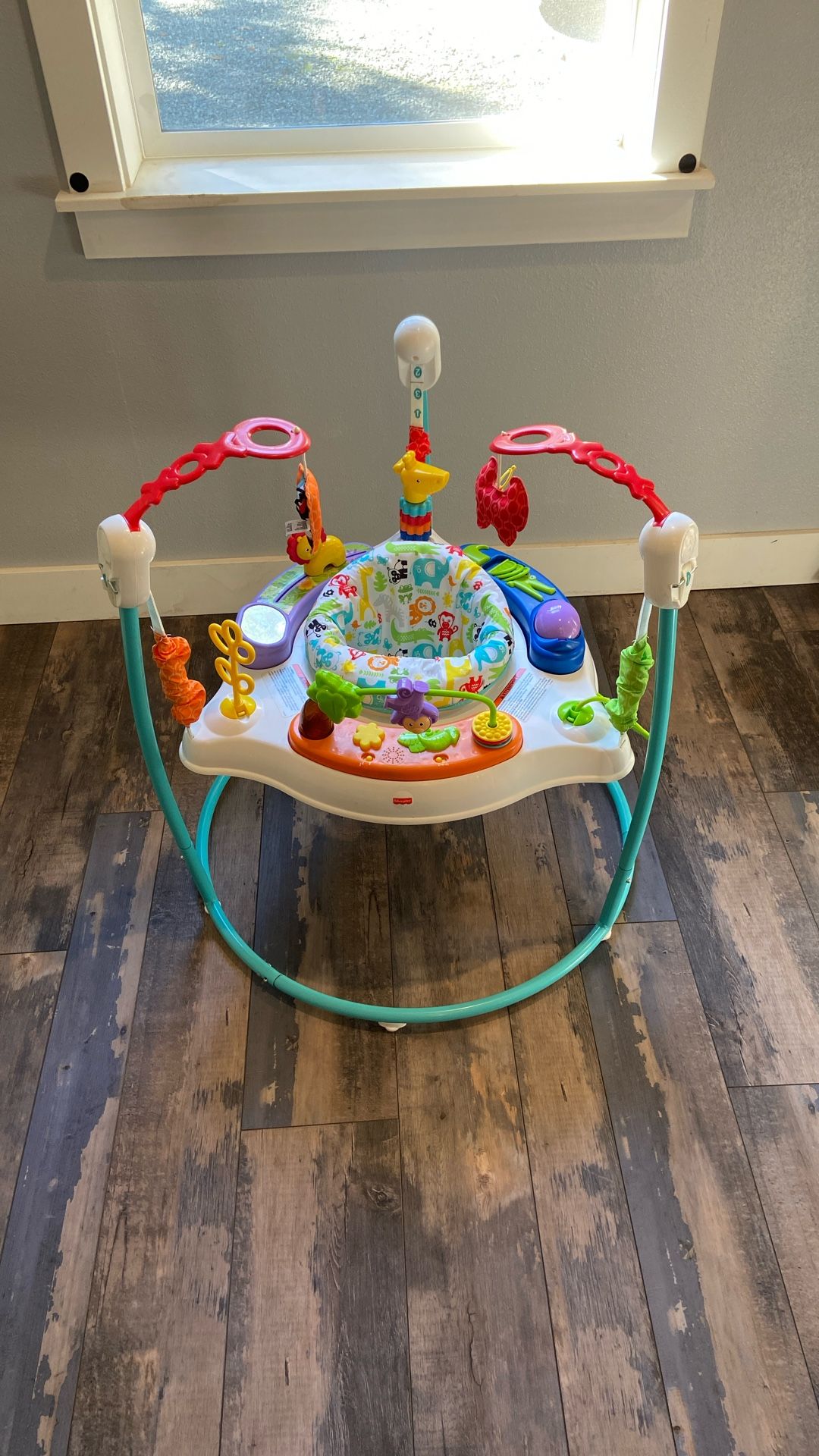 Fisher-Price Animal Wonders Jumperoo Activity Center Fisher Price Baby Jumper Bouncer Toy Lights Sounds Rainforest Theme