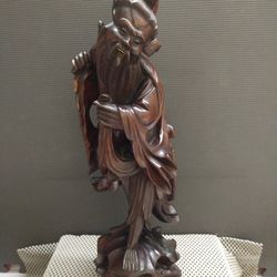 Antique Chinese Hardwood Figurine 16"