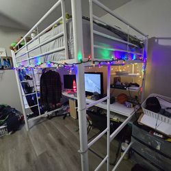Full size loft bed with desk