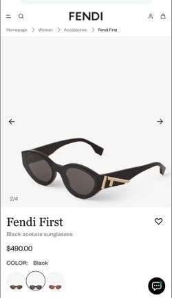 Fendi First Black Acetate women Sunglasses