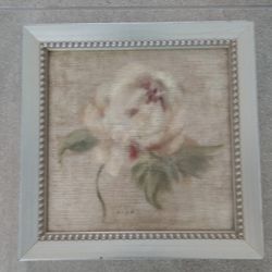 Framed Rose Print - Silver Frame