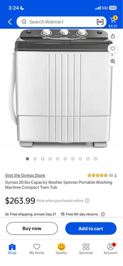 Gymax Portable Twin Tub Washing Machine 20 lbs
