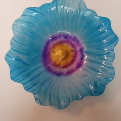 Vintage Turkish Hand Painted Candy Dish Blue