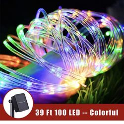 Outdoor Solar String Lights Waterproof - 39Ft, 100 LED Fairy Lights with 8 Lighting Modes Decorative Patio Garden Yard Christmas Wedding Party  [LIGHT