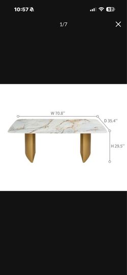 Dinning table marble + 6 chaires