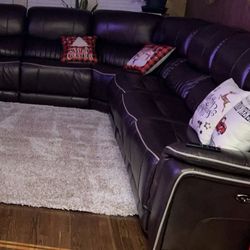 Brown Leather Sectional