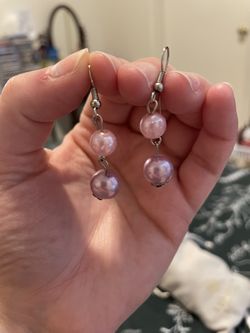 Pink And Purple Drop Earrings 