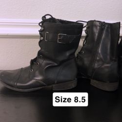 Black Combat Boots 8.5