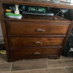 Solid wood media/tv stand + 3 drawer dresser