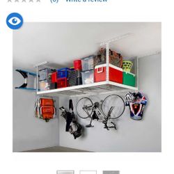 SafeRacks 4 ft. x 8 ft. Overhead Garage Storage Rack and Accessories Kit $200