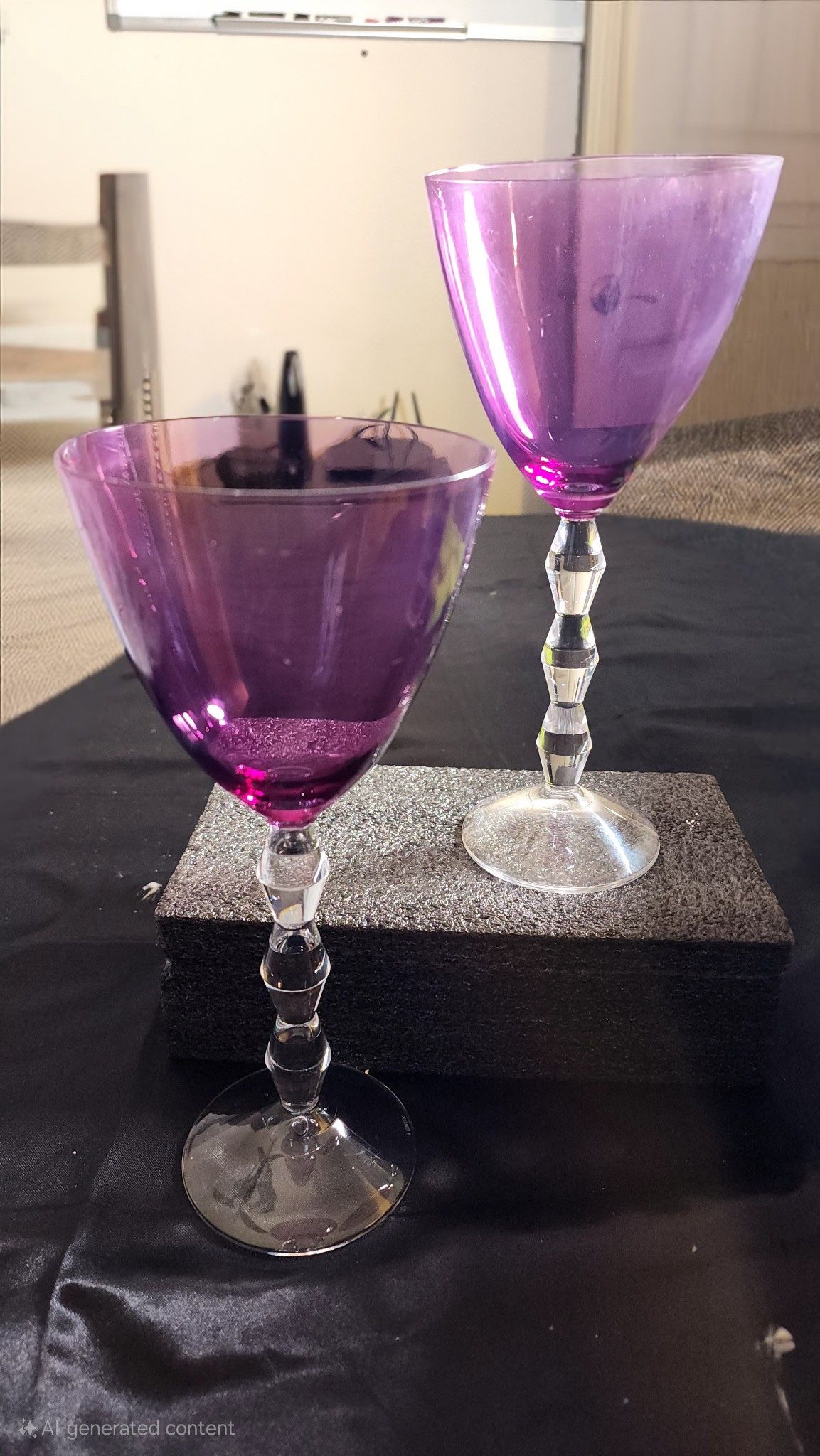 A PAIR OF LENOX 9 INCH CARAT WINE GLASS