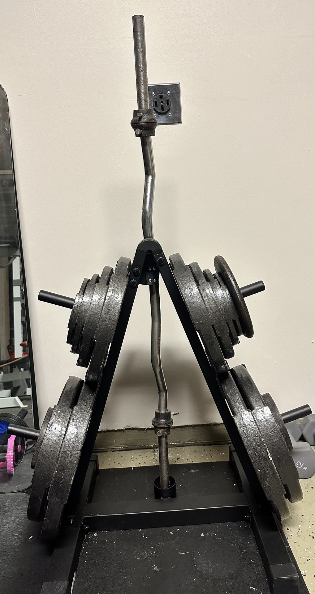 Weights with rack and bar