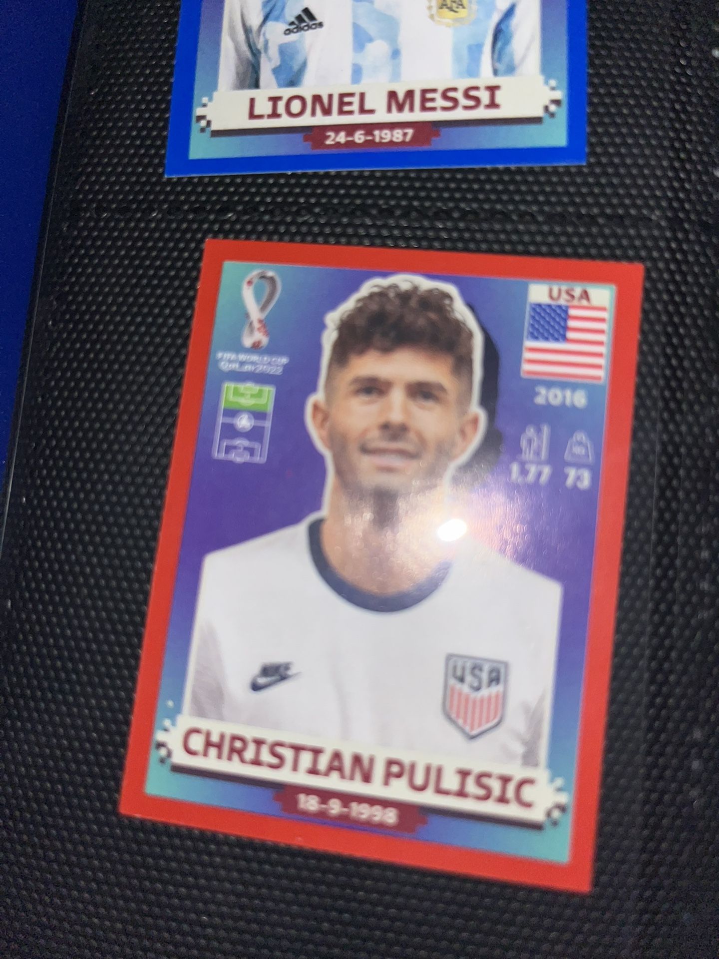 Christian Pulisic Red Panini World Cup Sticker