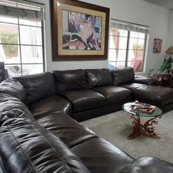 Nautuzzi Brown Leather Sectional
