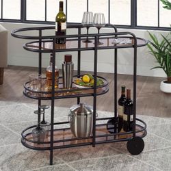 SAUDER coral cape bar cart