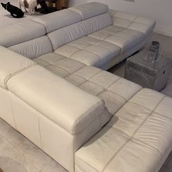 White Italian Leather Sofa