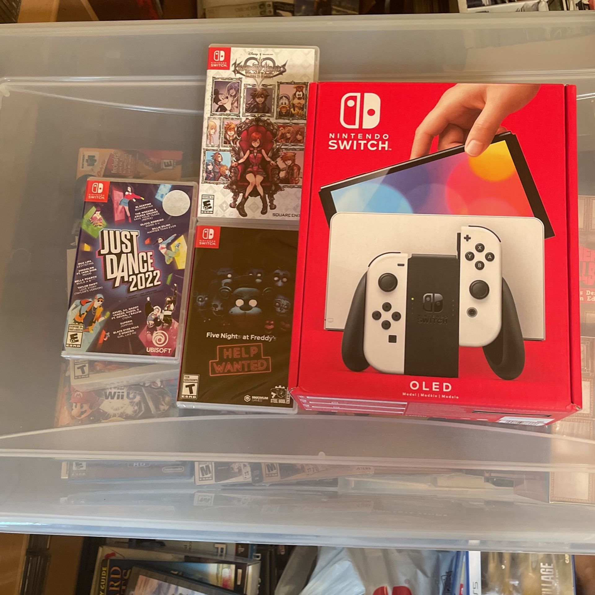 Nintendo Switch OLED White System With 3 Games New