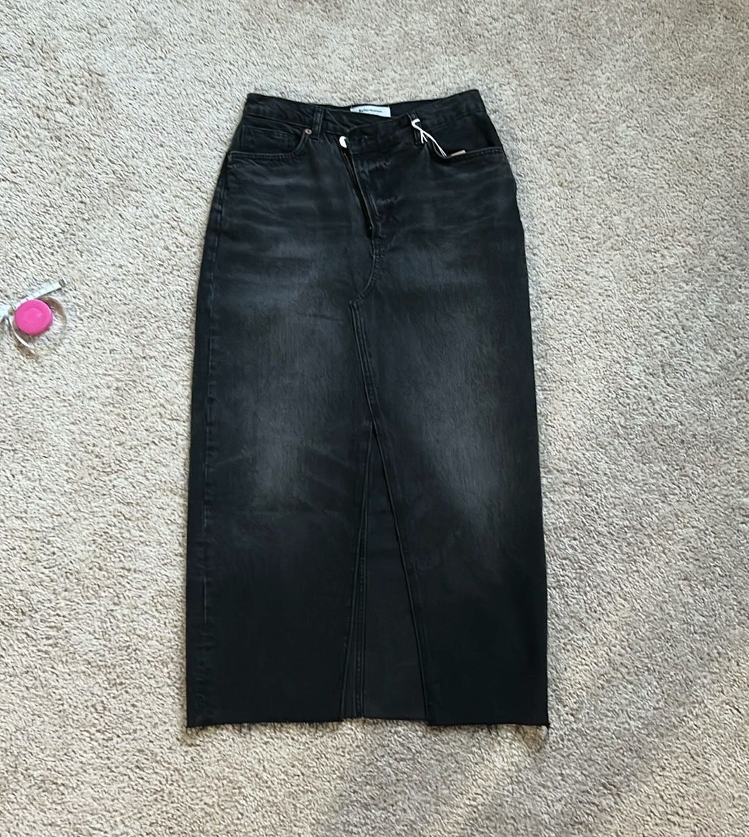 Reformation Black Denim long Skirt. 27