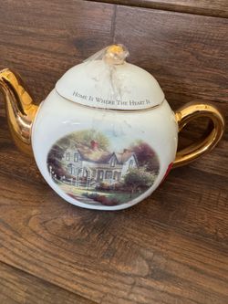 Thomas Kinkade Teapot Painter Of Light, Home Is Where The Heart Is ll