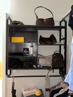 Wall-Mounted Display Shelf with Metal Frame