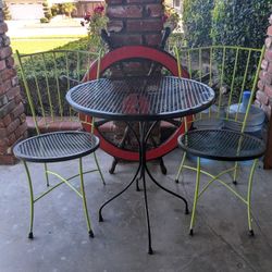 Vintage Bistro Set,  Small Patio Table And Chairs, Small , Coffee Nook Dining Set, Happy Hour Table And Chairs 
