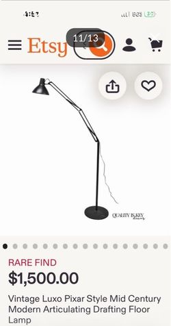 Vintage Luxo Articulating Drafting Floor Lamp