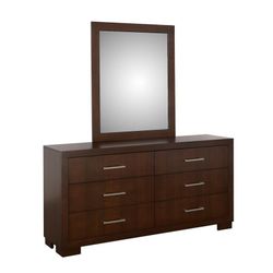 Six-drawer cabinet with mirror