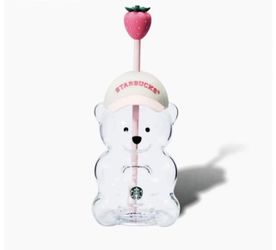 Starbucks Pink Bearista Bear Glass Cup