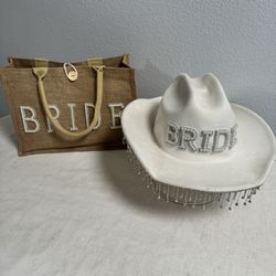 Bridal hat and bag