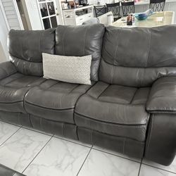 Grey Leather Sofa For Sale 