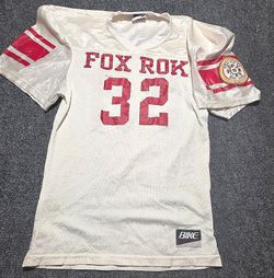 Vintage Bike Fox Rok #32 White and Red Football Jersey SizeM