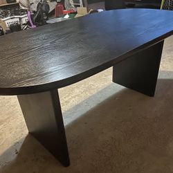 Modern oval Black Wood Table 