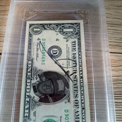 Psa/Dna Autographed Mario Andretti Dollar Bill