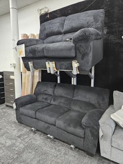 No Credit No Problem Ashley Furniture Onyx Sofa Loveseat Special