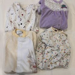 4 newborn vintage baby sleepers